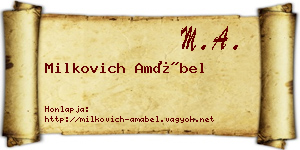 Milkovich Amábel névjegykártya